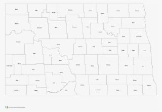 North Dakota Counties Outline Map