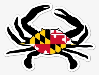 Maryland Crab Flag / Outline Sticker - Maryland Flag Crab Transparent ...