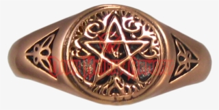 "copper Tree Pentagram Ring"