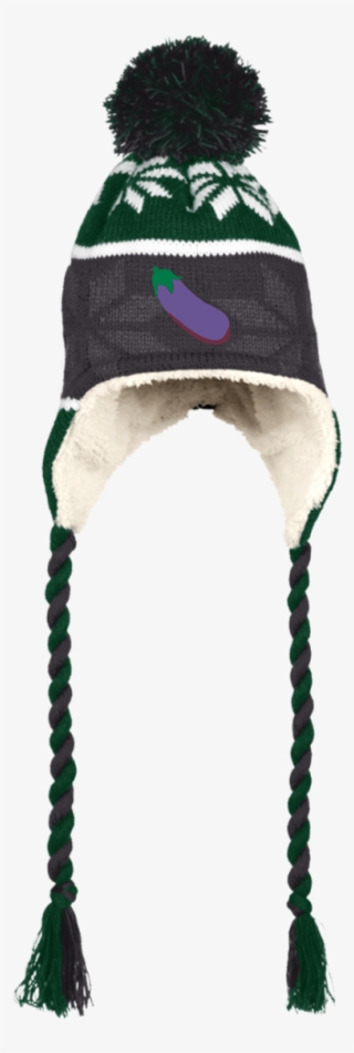 Eggplant Emoji 223825 Holloway Hat With Ear Flaps And - Winter Hat With Braids