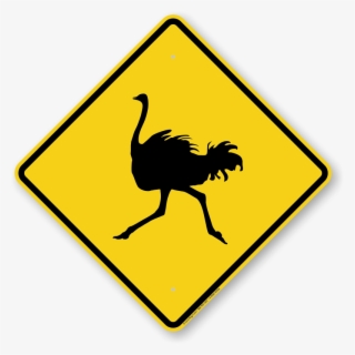Ostrich Crossing Symbol Sign - Bull Sign