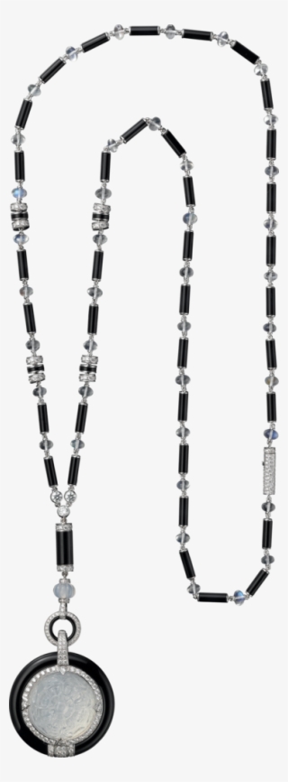 Cartierlocket Suspended From A Chain Of Moonstone And - Jewellery