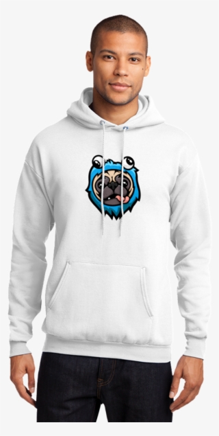 Official Justvurb Logo White Hoodie - Heather Red Port And Company