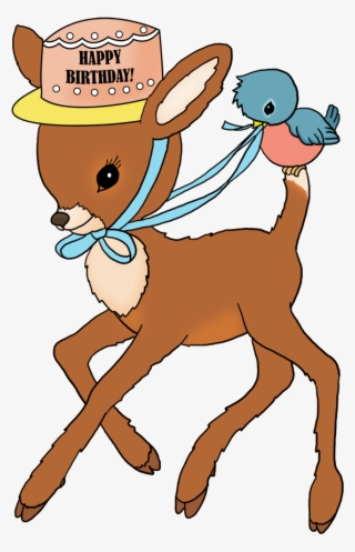 Happy Birthday Greeting With Flowers, Bambi Birthday - Birthday