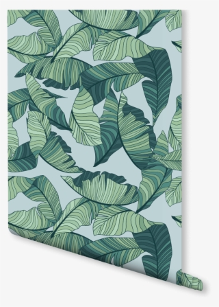 Illustrative Banana Leaf Wallpaper - Tropical Green Leaf Background