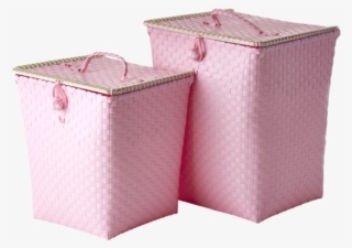 Rice Laundry Basket Made Of Plastic - Soft Pink - Large