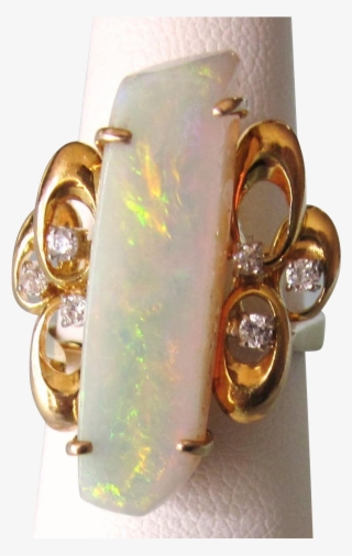 Exquisite 14k Fancy Cut Large Australian Fire Opal