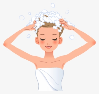Image Black And White Conditioner Clipart Hair Wash - Washing Hair Illustration Png