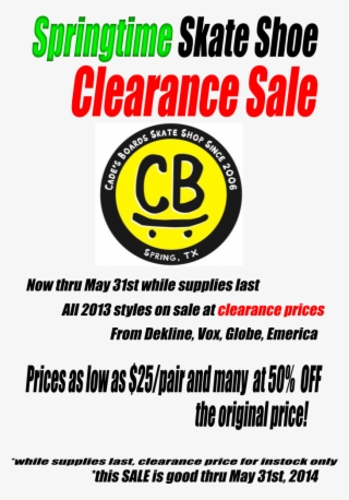 Springtime Shoe Sale Shoe Clearance Flyer - Hot Sauce