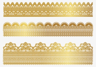 Clip Stock Gold Textile Ribbon Border Transprent Png - Gold Lace Border Png