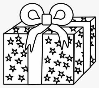 Gift, Black And White Wrapping Paper, Ribbon, Stars, - Gift Wrapping