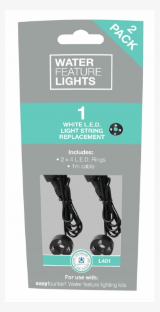 White Led Replacement Light String 2pack - Kelkay Water Feature White Led Light String Twin Pack