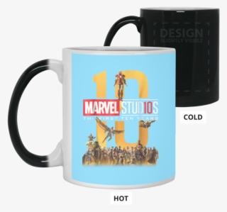 Marvel Studios First Ten Years Full Cast Graphic Color - Heat Sensitive Mug Color Changing Coffee Mug Funny