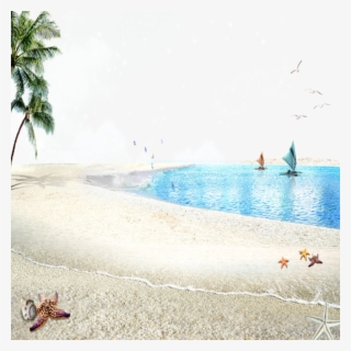 Mq Beach Sand Water Ocean Landscape - Beach