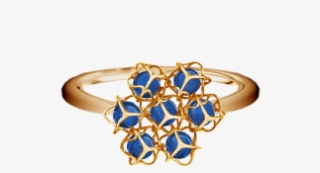 Embrace Flower Ring 18ct Gold And Sapphire 4mm With - Engagement Ring
