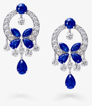 A Pair Of Graff Classic Butterfly Chandelier Earrings - تاج كل عروسه يكون مرصع بالاخضر