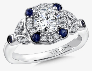 Valina Diamond & Blue Sapphire Engagement Ring Mounting - Ring