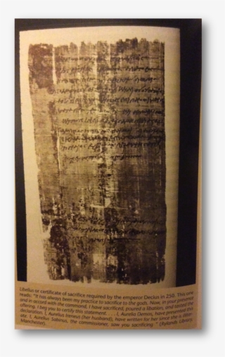 During Roman Imperial Reign, Christian Responses Were - Roman Certificate Of Sacrifice