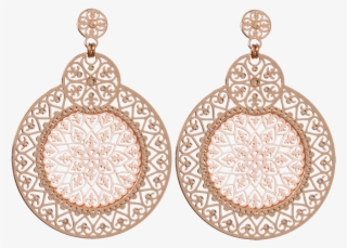 Shiyaya Earring Stud Round Nude Rose Gold, Light Peach - Shiyaya Light Peach Ohrringe E10rgr16 - Roségold -