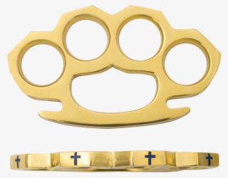 Real Brass Paper Weights With Cross Design Blue - Brass