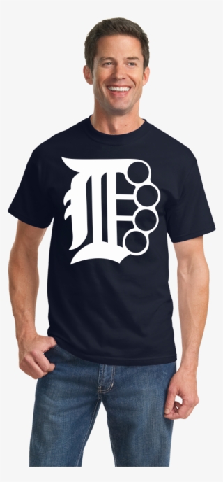 Standard Navy Brass Knuckle D - Brown T Shirt Model