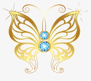 Cartoon Golden Line Butterfly Element - Butterfly Wings Sexy