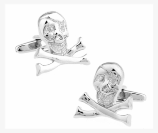 Silver Happy Jack Skull And Cross Bones Cufflinks Cuff
