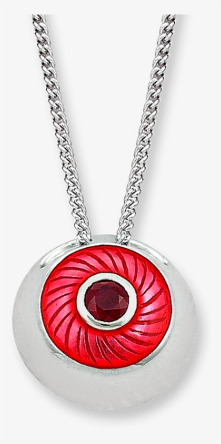 Nicole Barr Designs Sterling Silver Birthstone Necklace-red - Locket