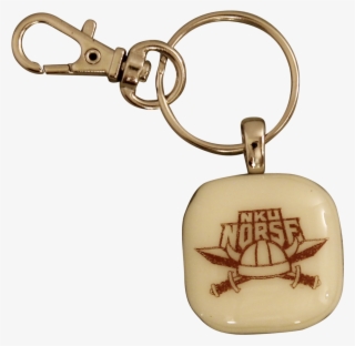 Northern Kentucky University Glass Key Chain - Northern Kentucky Norse Sterling Silver Stacked Mom