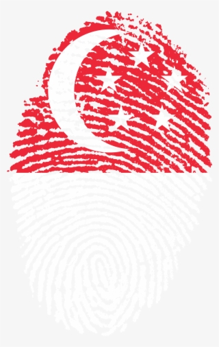 Singapore Flag Fingerprint Country - Proud To Be Singaporean