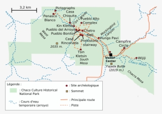 Carte Chaco Canyon 1 - Ancient Pueblo Bonito Map
