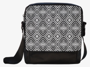 Black And White Diamond Pattern Crossbody Nylon Bags - Crossbody