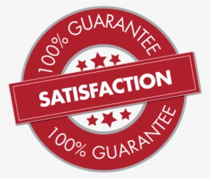 Red Icon Of A Badge Saying 100% Guaranteed Satisfaction - Red