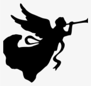 Silhouette At Getdrawings Com - Angel With Trumpet Silhouette