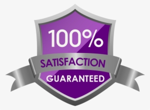100 Percent Satisfaction - Satisfaction Guaranteed Logo Purple