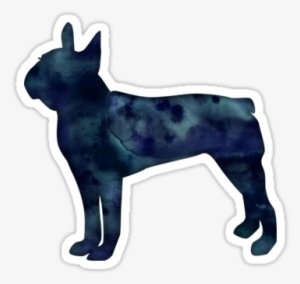 Boston Terrier Black Watercolor Silhouette - Terrier