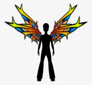 Angel, Colorful, Male, Silhouette, Stylised, Wings - Gambar Sayap Warna
