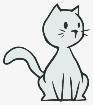 Thinking Cat Clipart Png - Desenho De Gato Simples