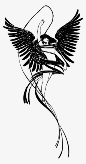 Drawing Woman Silhouette Angel - Mujeres En Blanco Y Negro Para Dibujo