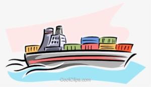 Cargo Ship Royalty Free Vector Clip Art Illustration - Cargo Clip Art