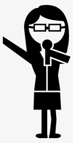 Woman With Microphone Vector - Teacher Icon Female