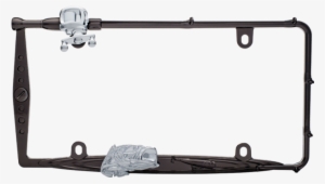 Fishing Black And Chrome License Plate Frame