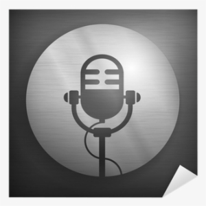 Retro Microphone Icon In Gray And Black Color, Vector
