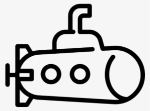 Submarine With Periscope Up Vector - Submarine Line Drawing Png