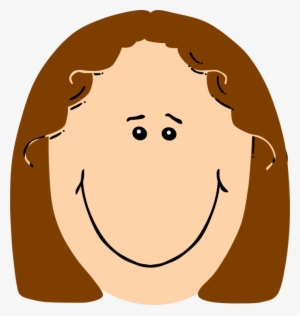 Smiley Happiness Face Girl - Light Brown Hair Clipart