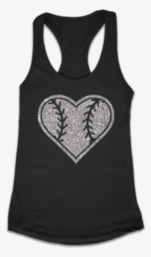 Silver Glitter Baseball Heart Shirts, Hoodies, Tank - Shirt