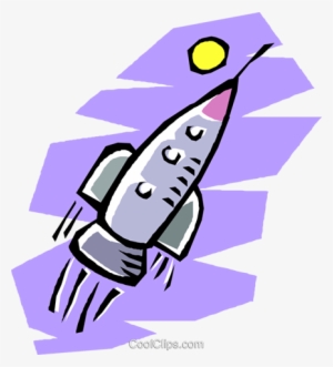 Rocket Ship Flying Through Outer Space Royalty Free - Outer Space
