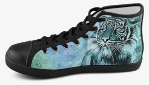 Watercolor Tiger Women's High Top Canvas Shoes - Shoe