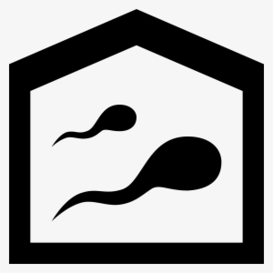 It's A Logo Of Two Sperm Cells Inside A House Shaped - Silhouette