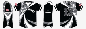 Team Black Heart Baseball Wavy Jersey - Sports Jersey